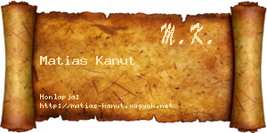 Matias Kanut névjegykártya